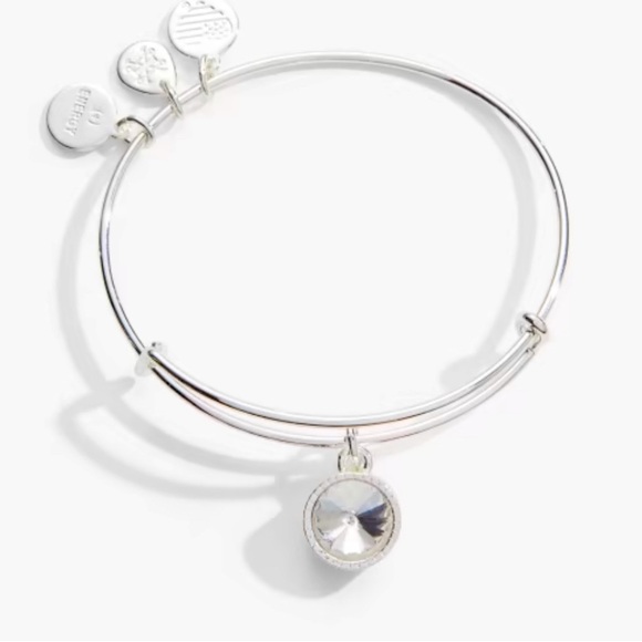 Alex And Ani April Birthstone Charm Bangle Bracelet - Picture 1 of 6